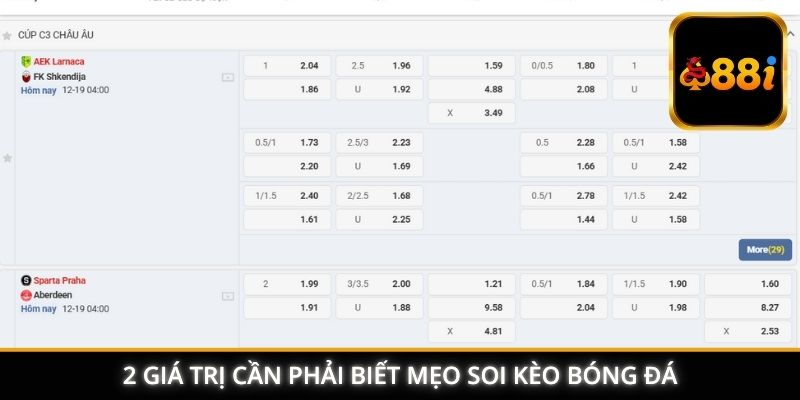 2 giá trị cần phải biết mẹo soi kèo bóng đá