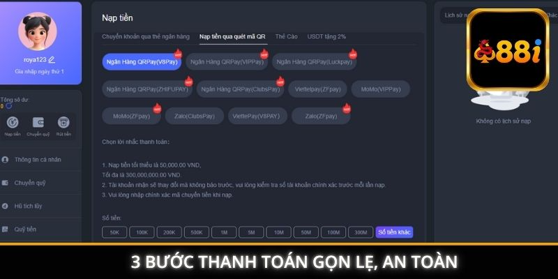 3 bước thanh toán gọn lẹ, an toàn