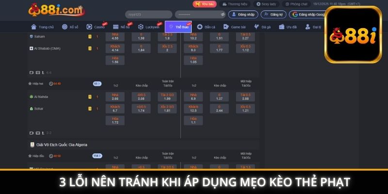 3 lỗi nên tránh khi áp dụng các mẹo kèo thẻ phạt