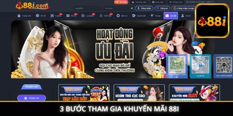3 bước tham gia khuyến mãi 88I