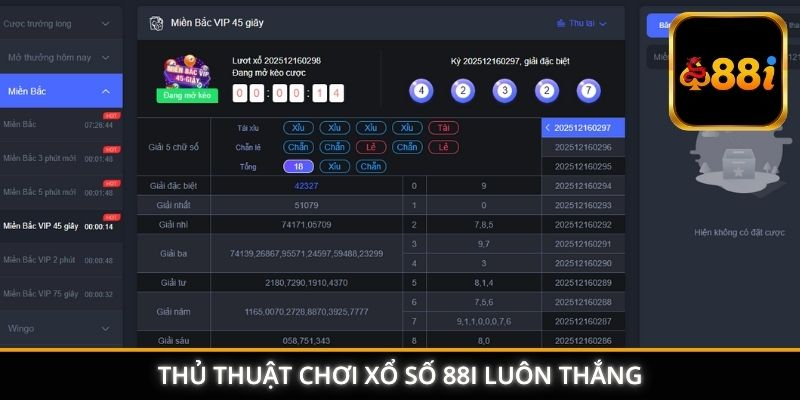 Thủ thuật chơi xổ số 88I luôn thắng