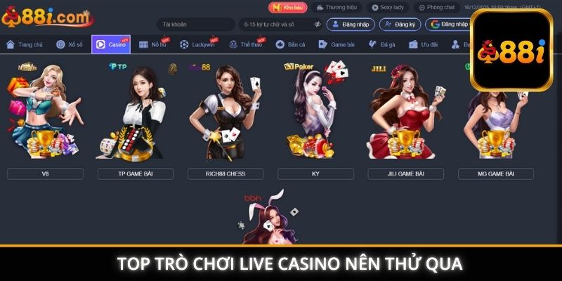 TOP trò chơi live casino nên thử qua